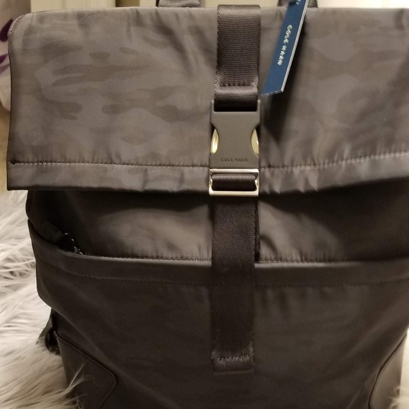Cole Haan Sawyer Nylon Flap Backpack - Picture 1 of 7